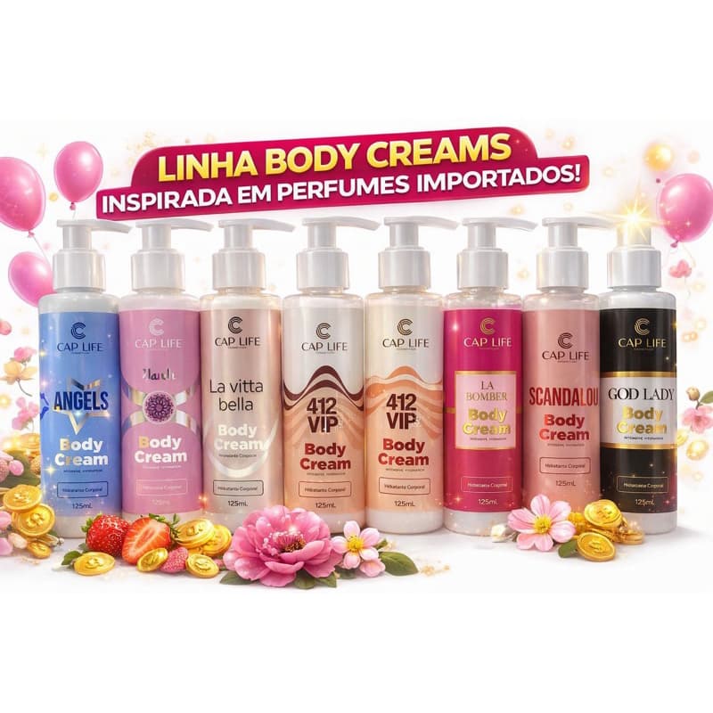 Kit 14 hidratantes corporais inspirado em Perfumes Importados Body Cream 125ml cada unidade Cap Life