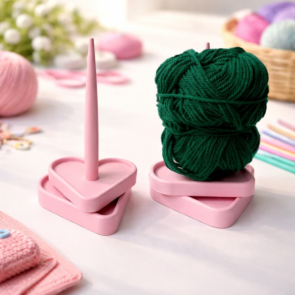 Suporte de Linha Giratório para Crochê Desmontável - Flor - Gira sem Embolar - Desenrola sem Embolar