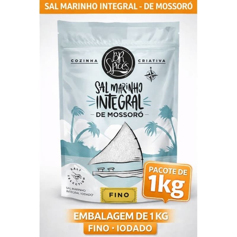 Sal Marinho 1kg BR Spices Puro Natural Sem Glúten Premium