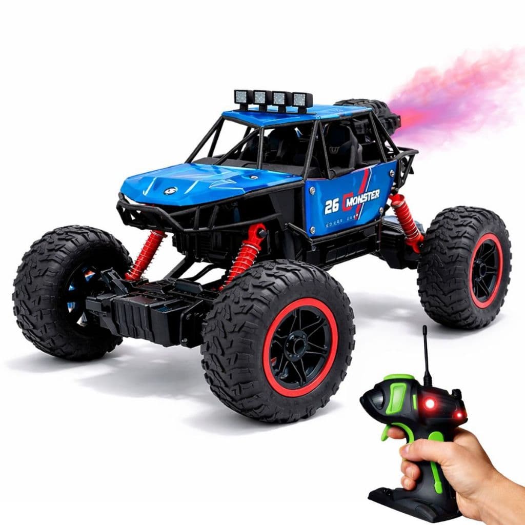 Carrinho Controle Remoto Jeep 4x4 Recarregável Solta Fumaça