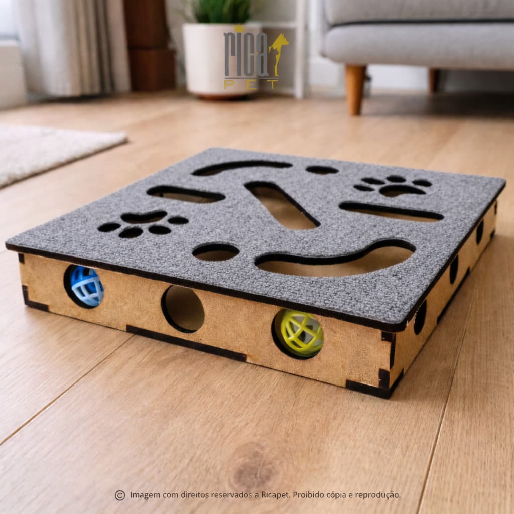 Brinquedo Gatos Interativo Arranhdor Carpete Bolinha Para Gato Guizo