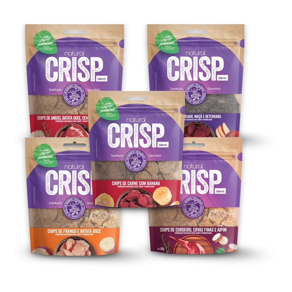 Petisco Natural Crisp Blend para Cães 100g - Snack Biscoito Saudável Super Premium Adulto ou Filhote