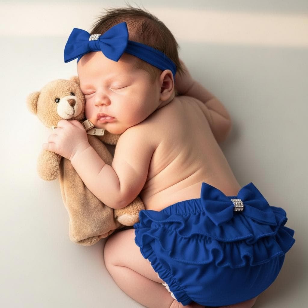 Kit 2 ou 3 Calcinhas Bunda Rica Bebê Menina com Babado Tapa Fralda Elástico Suave Recém Nascida