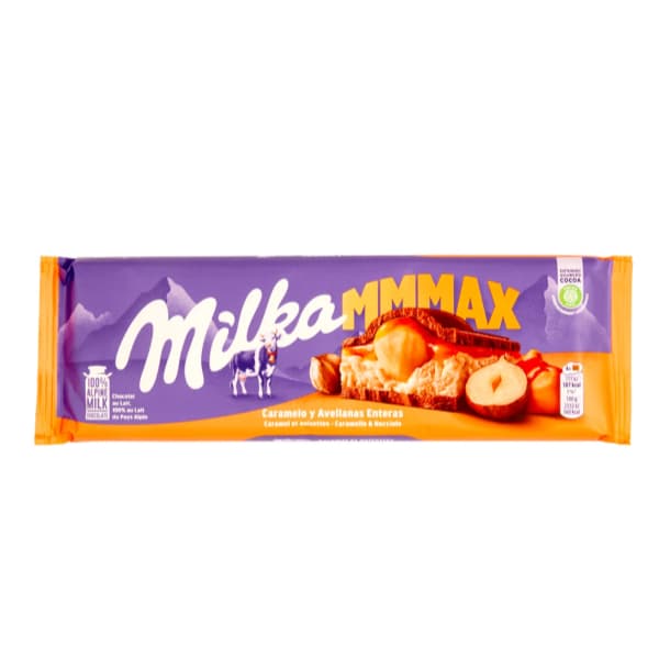 Barra Chocolate Importado Milka Toffee e Avelãs Inteiras 300G