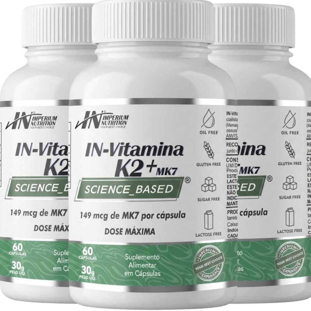 Combo 3X Vitamina K2 (IN-Vitamina K2+ MK7 com 180 Cápsulas) Imperium Nutrition