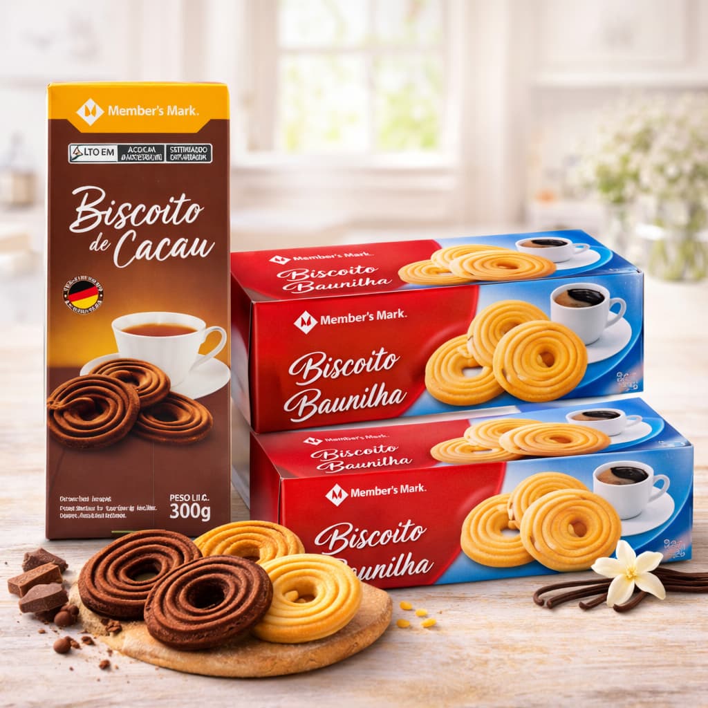 Kit Biscoitos Alemães Members Mark 3 Un Chocolate e Baunilha – Seleção Gourmet Importada