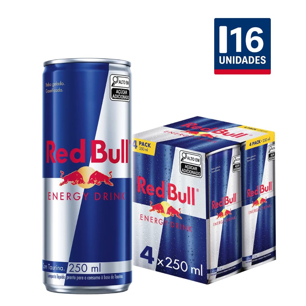 Kit com 16 Energético Red Bull cada 250ml
