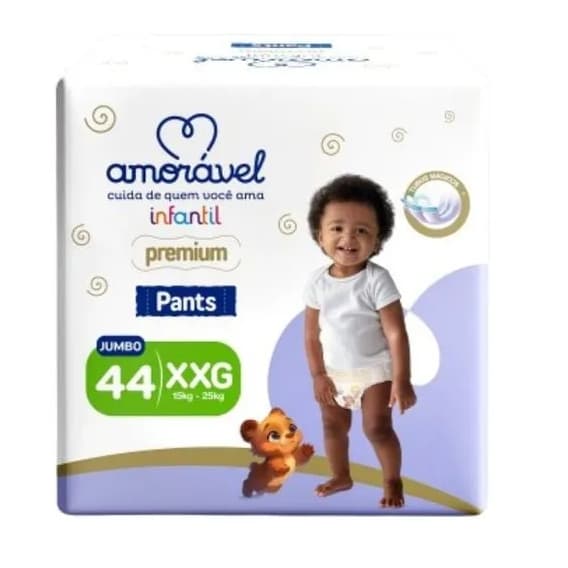 Fralda Infantil Amoravel Pants XXG 44 Unidades
