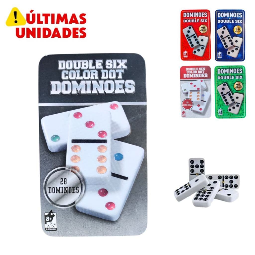 Dominó Double Six Colorido – Jogo Clássico com 28 Peças Resistente e Educativo para Família e Amigos