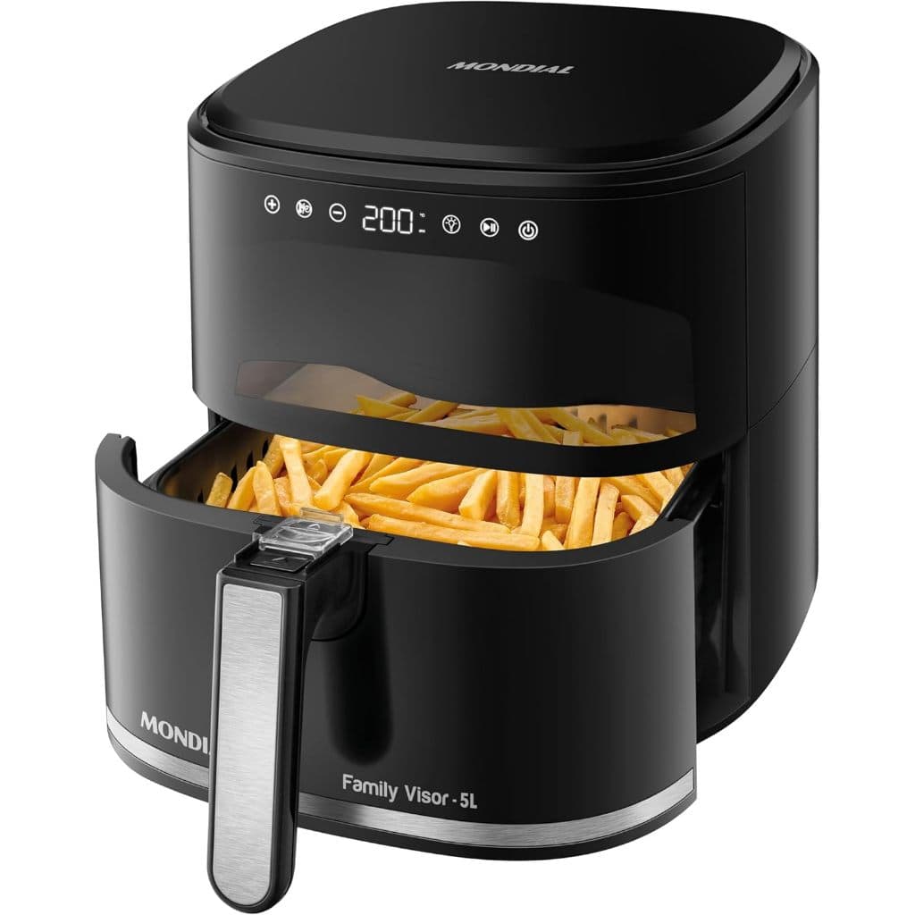 Fritadeira Sem Óleo Air Fryer Digital 5l Mondial Preto/inox 2000w Af-50-dvi 127v