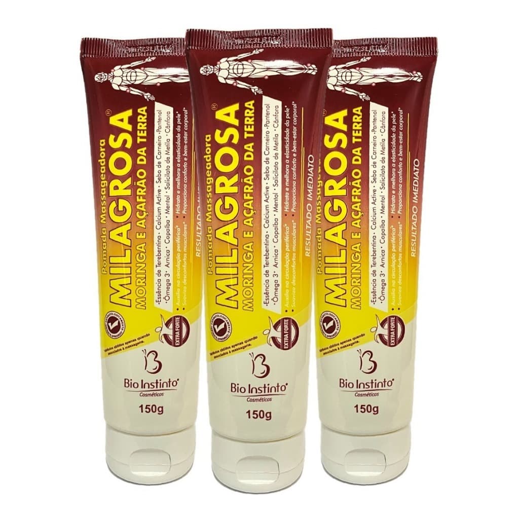Kit 3 Pomada Milagrosa Massageadora 150g Para Dor Muscular