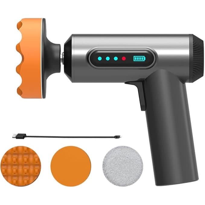 Máquina de polimento sem fio para carro, kit de polidor de buffer de carro sem fio com carregamento USB display digital