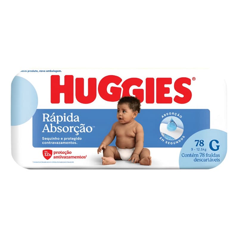 Fralda Huggies Rapida Absorção G 78 unidades