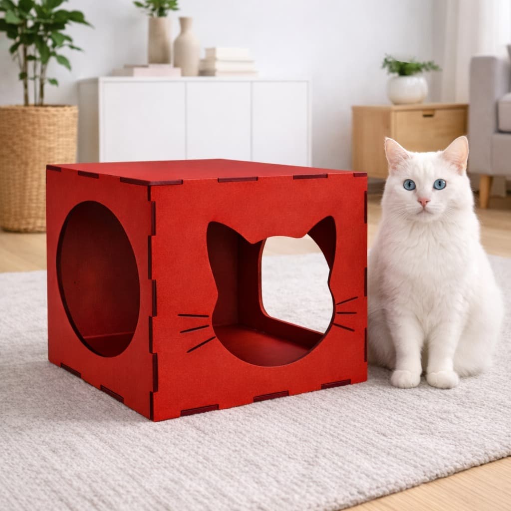 Casinha de Gato Toca Nicho Pet Para Gatos em MDF