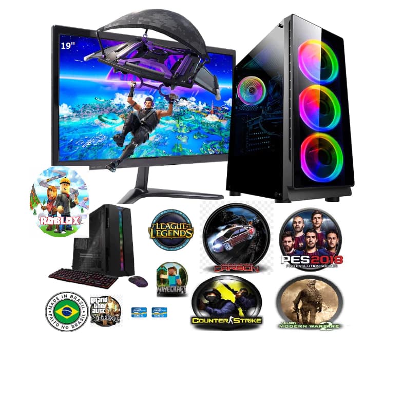 computador gamer i5 16gb barato 8gb ssd128g+hd500g pra casa estudantes escritorio cs mine lol roblox