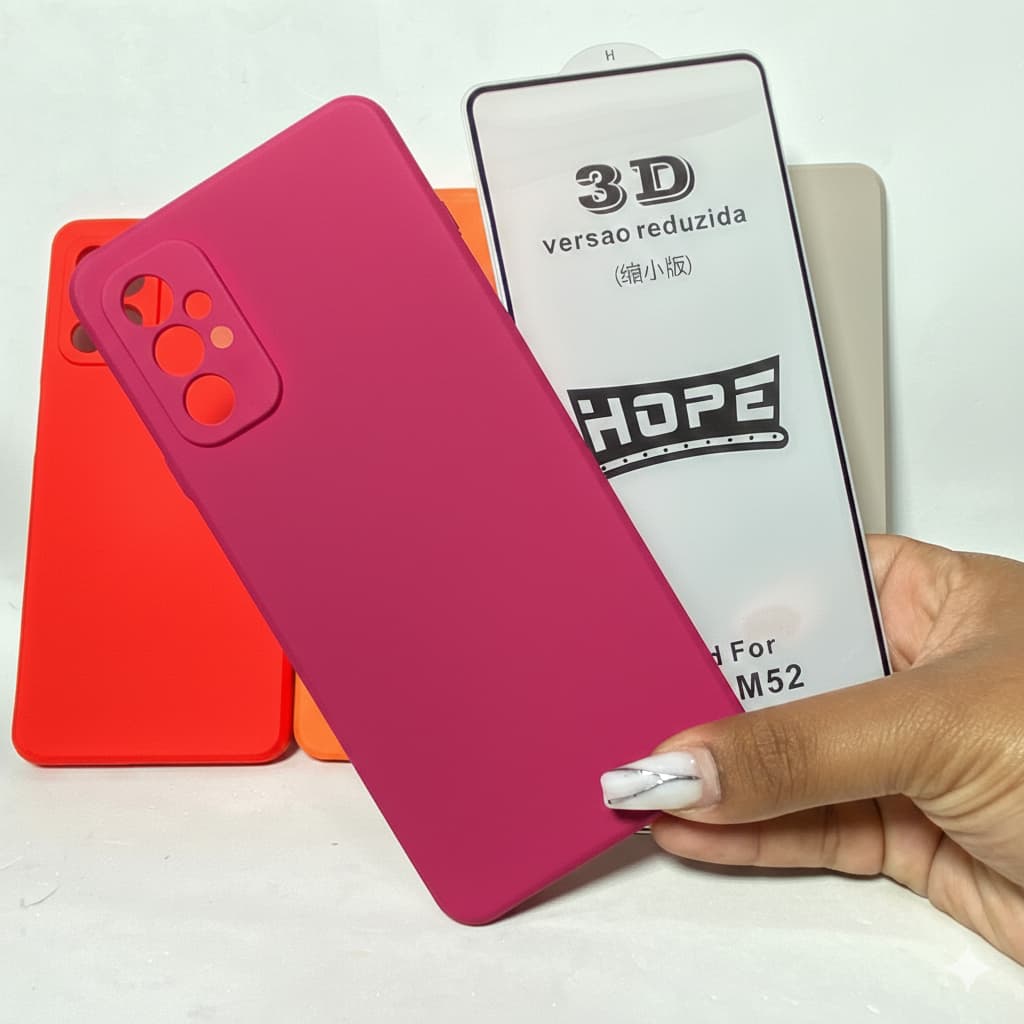 Capa M52 + Película 3D Samsung Capinha Case Protetora Celular Silicone