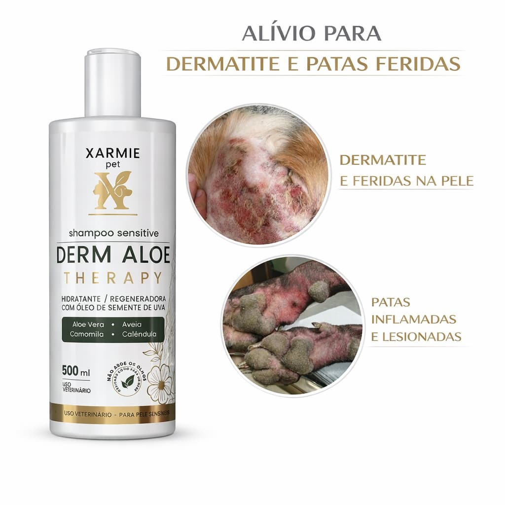 Shampoo para Cachorro com Dermatite 500ml DERM ALOE THERAPY