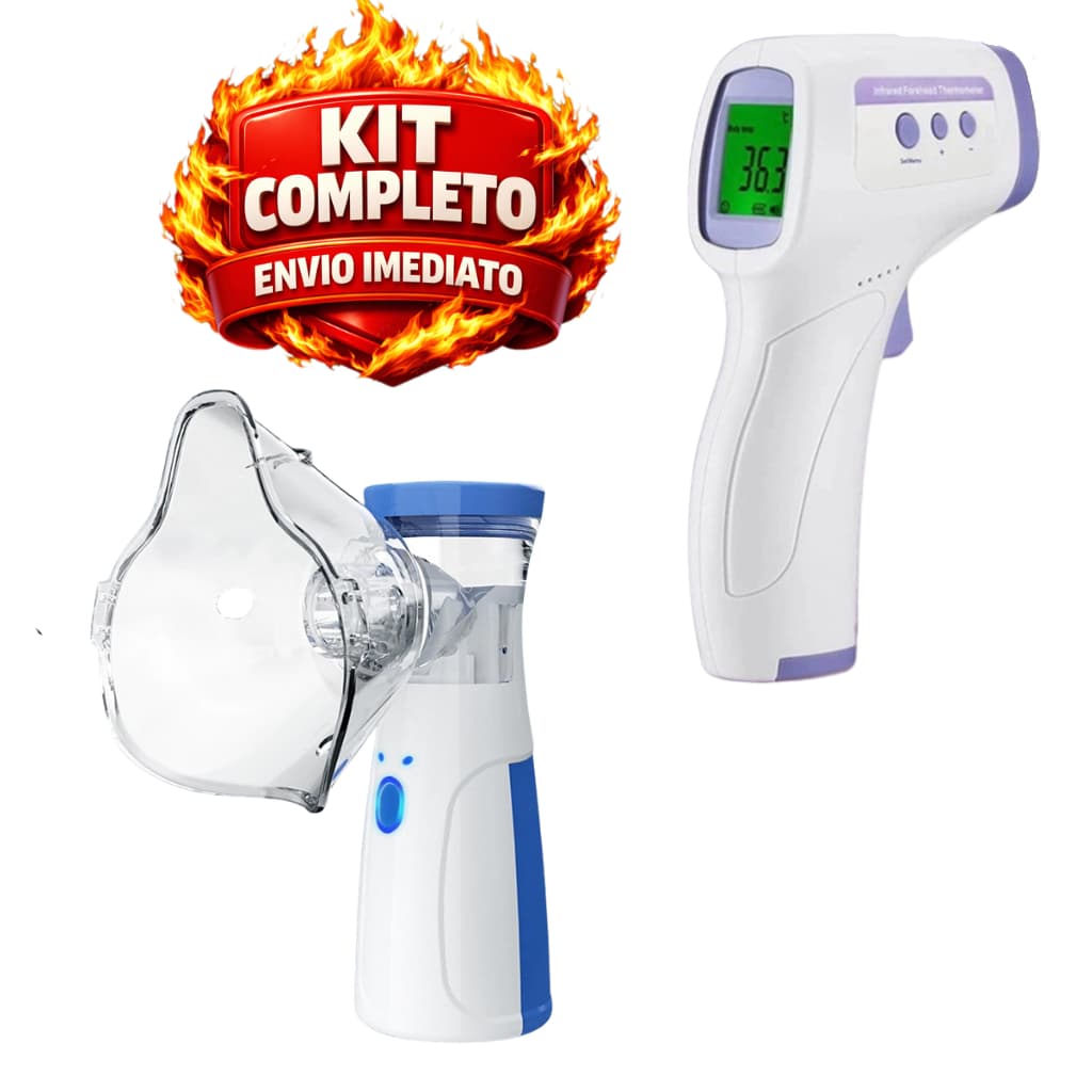 Kit Nebulizador Portátil USB + Termômetro Digital - Monitoramento de Febre com Praticidade