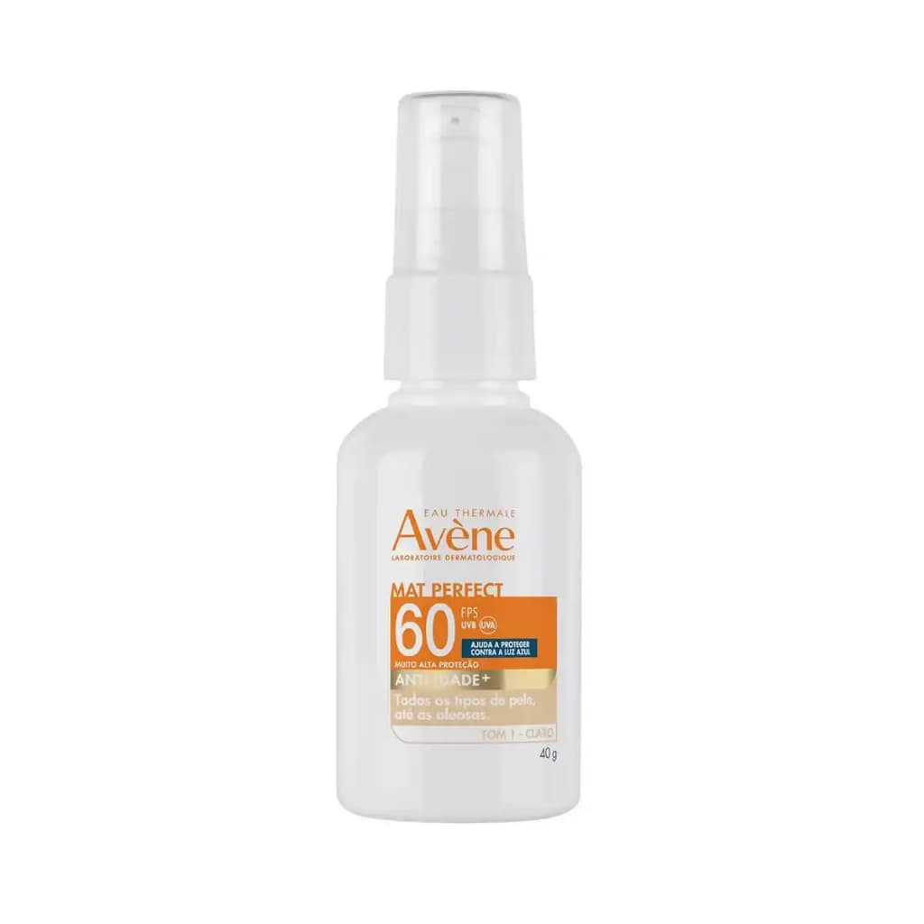 Protetor Solar Facial Avène Mat Perfect Anti-idade FPS 60 Claro 40g