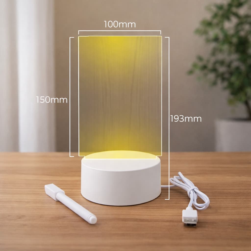 LUMINÁRIA LED MÁGICA | LOUSA PARA ANOTAÇÃO COM LUZ LED