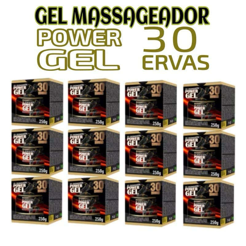 kit 12 Unidades de Power Gel Massageador 30 Ervas BioInnova 250g