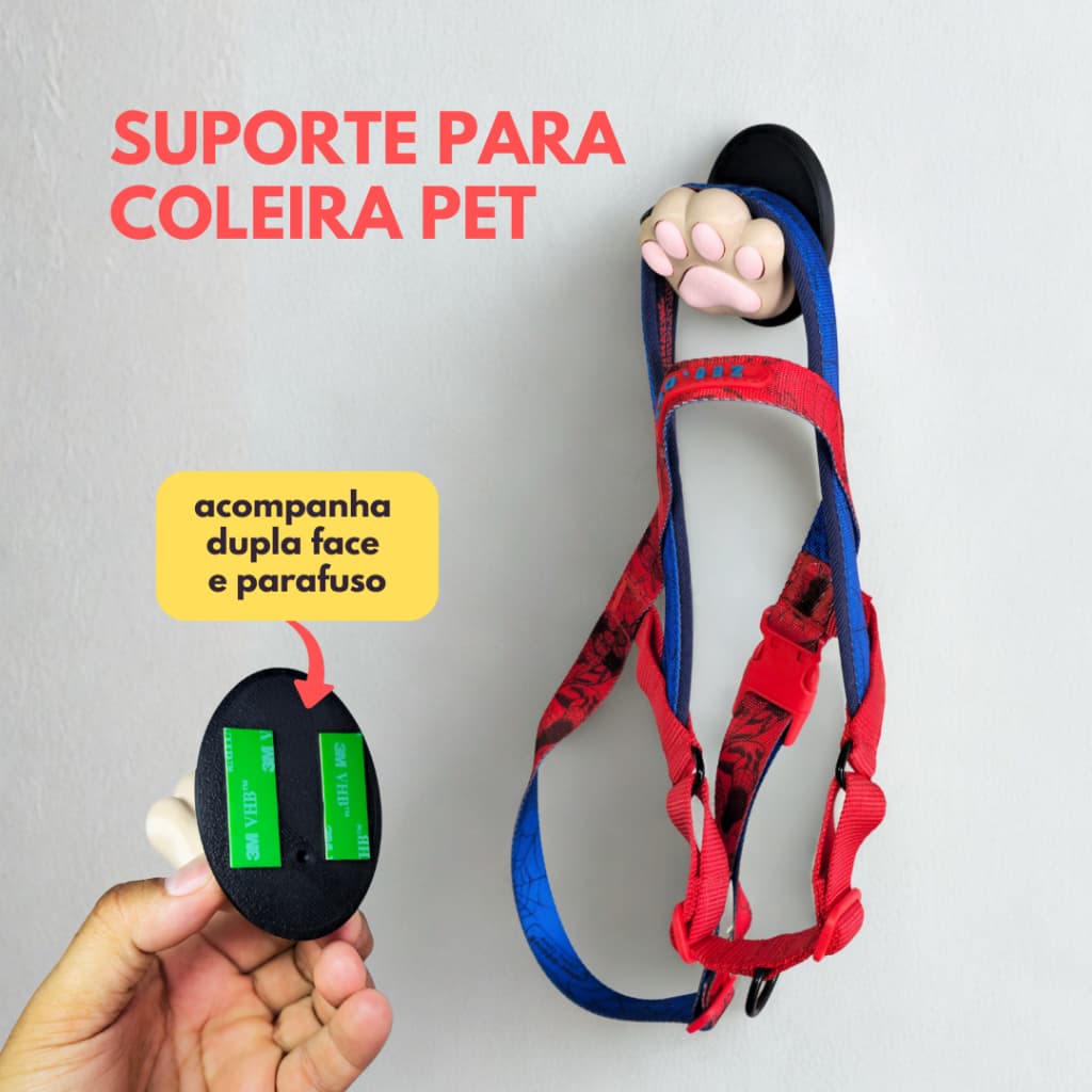 Suporte de Coleira e Guia Pet | Organize o Cantinho do Seu Pet | Instalação Fácil
