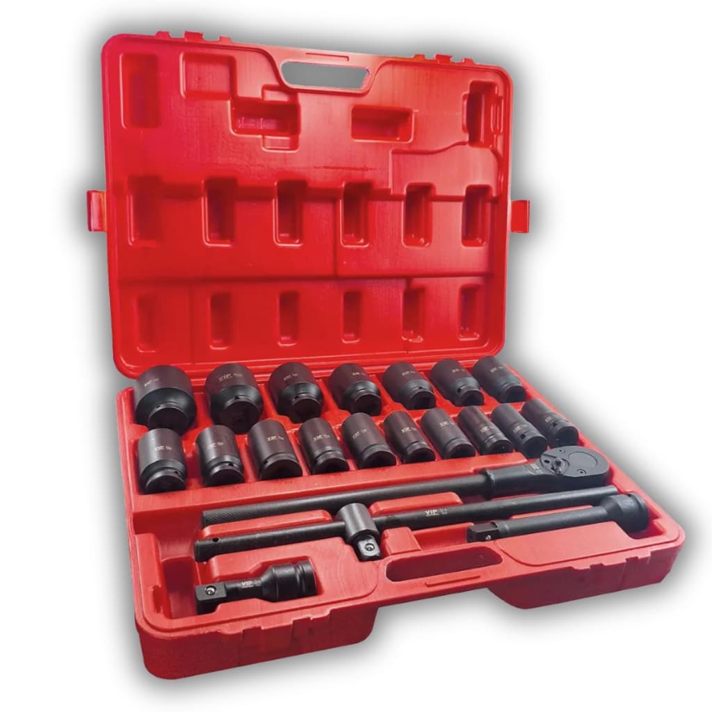 Jogo de Soquetes de Impacto 3/4" Longo Sextavado com 21 Peças 19-50MM com Catraca 900489 - VIP