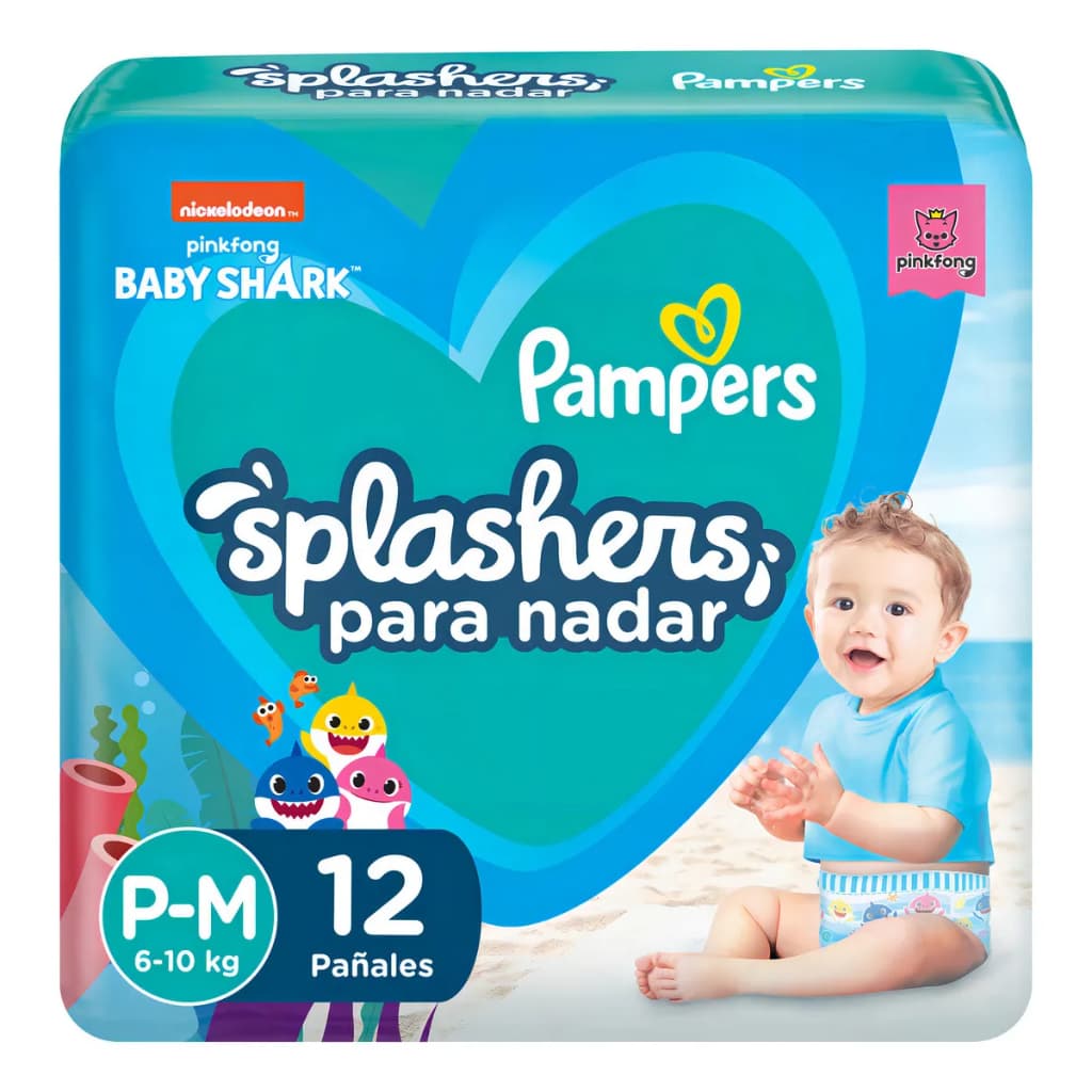 Fraldas Pampers Splashers Infantil P/m - Pacote C/12 Unid - fralda para praia - fralda para piscina