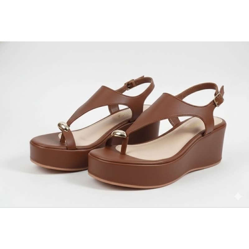 Tamanco Salto Anabela Sol – Salto Plataforma Confortável com Detalhe Premium Sandália Feminina Ellys Calçados