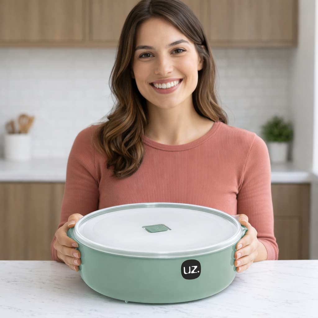 Pote Multiuso 5 Litros Premium Verde Cozinha Geladeira Despensa Freezer Organizador Alimentos UZ Utilidades