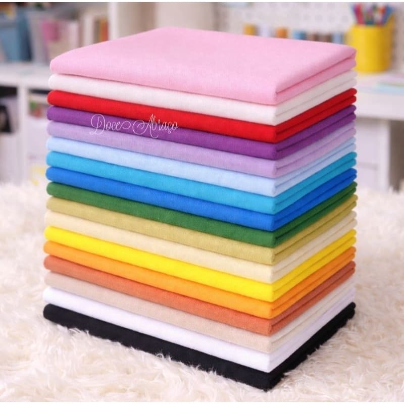 Kit Feltro 17 Cores Santa Fé Sortidas Artesanato Costura Patchwork Tecido