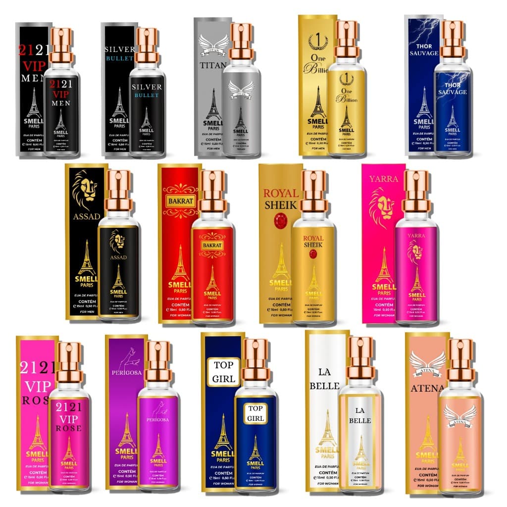 Perfume 15ml Importado e Árabe Smell Paris – Alta Fixação Masculino e Feminino