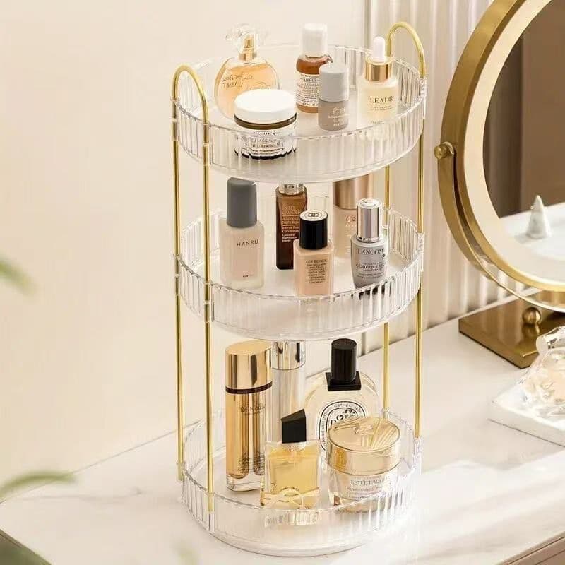 Organizador Giratório 3 Andares para Cosméticos e Perfumes - Multiuso para Cozinha, Banheiro e Mesa