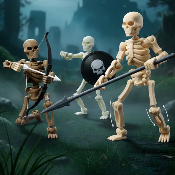 Dummy13 Skeleton Esqueleto Articulado Flexível Impressão 3D - Boneco Decorativo Fidget Toy