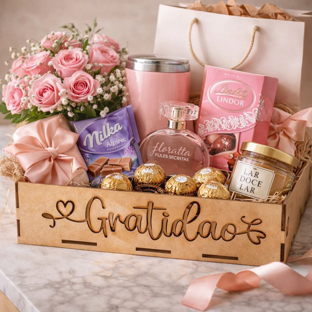 Kit  Bandejas Gratidão 20x15x7 Decoração Organizador Multiuso Guarda Roupa Armario Cozinha