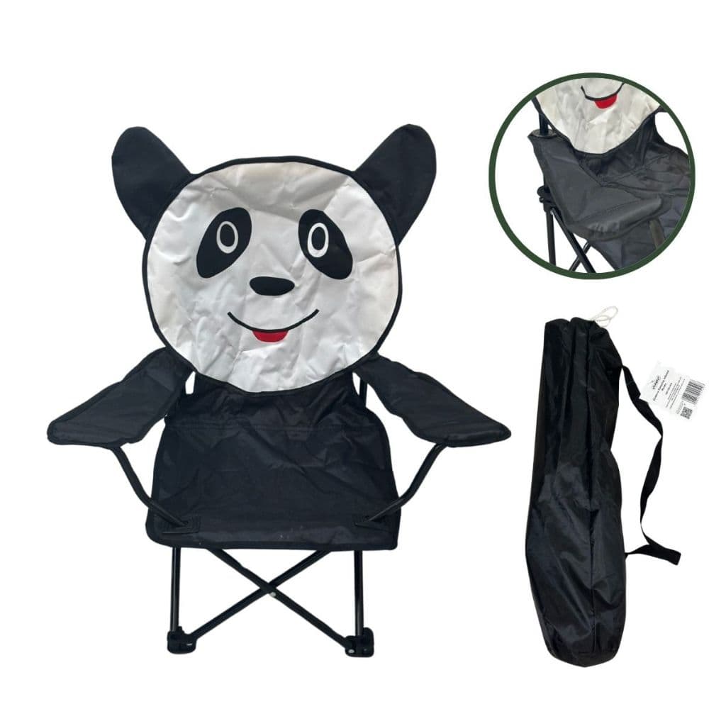 Cadeira Camping Panda Importway Praia Infantil Com Bolsa Preto
