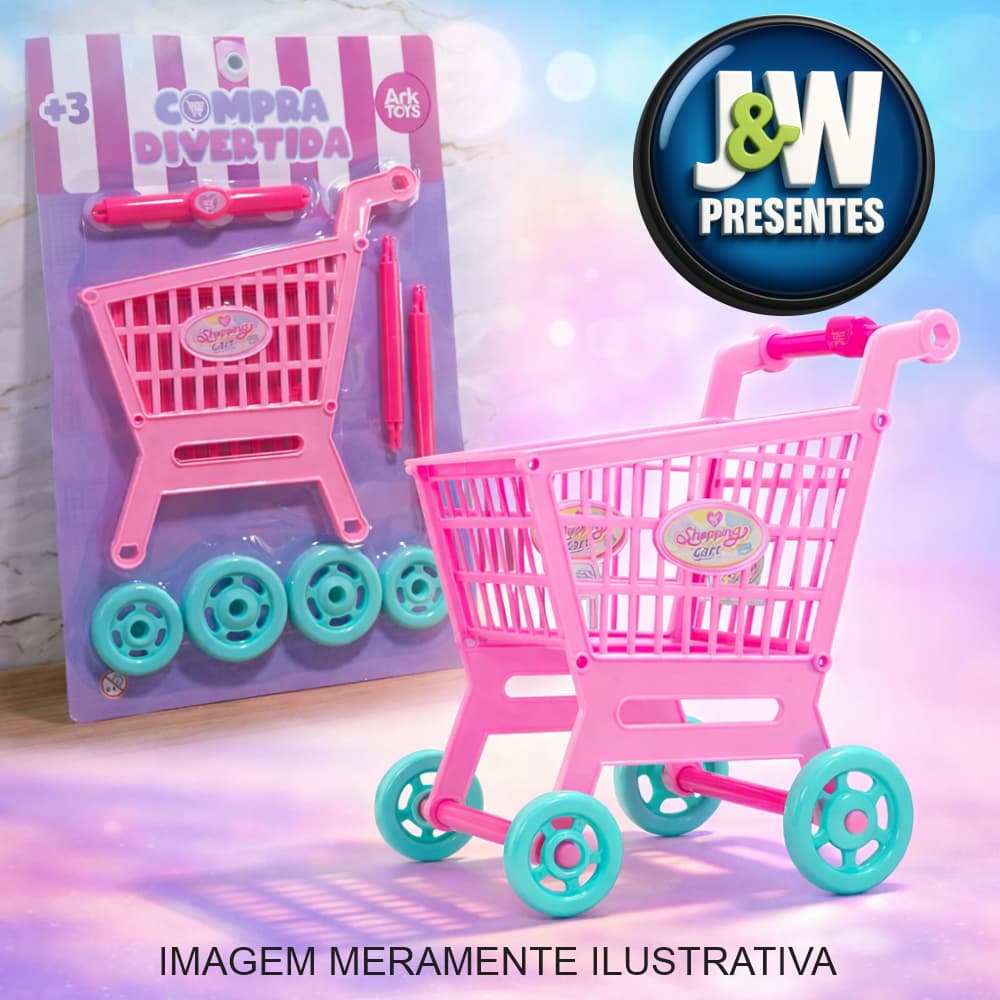 Mini Carrinho De Compras Supermercado Infantil Educativo Brinquedo Faz De Conta Feirinha Ark Toys