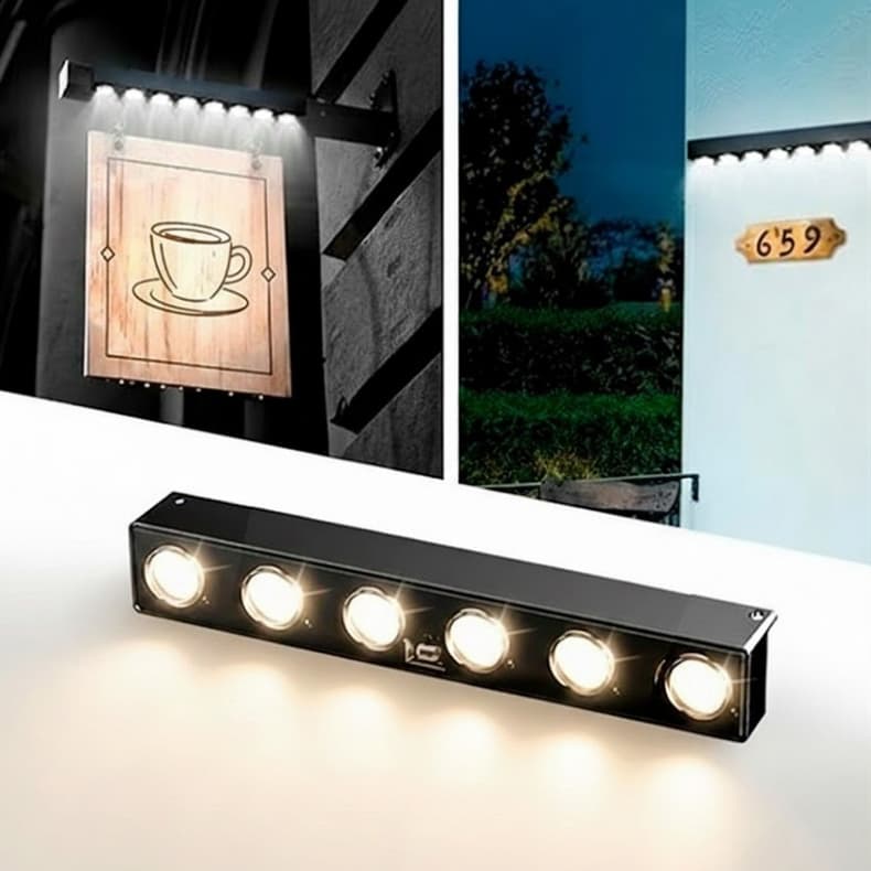 Luminária Solar Spot Led 1,2V Automática Recarregável Para Fachada Jardim Casa À Prova D'Água 6 LEDs