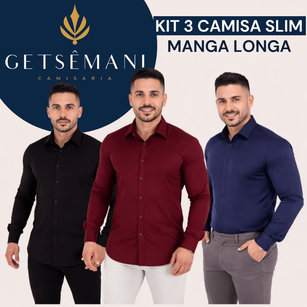 Camisa Social Manga Longa Masculina Slim Premium Luxo Não Amarrota Exclusiva