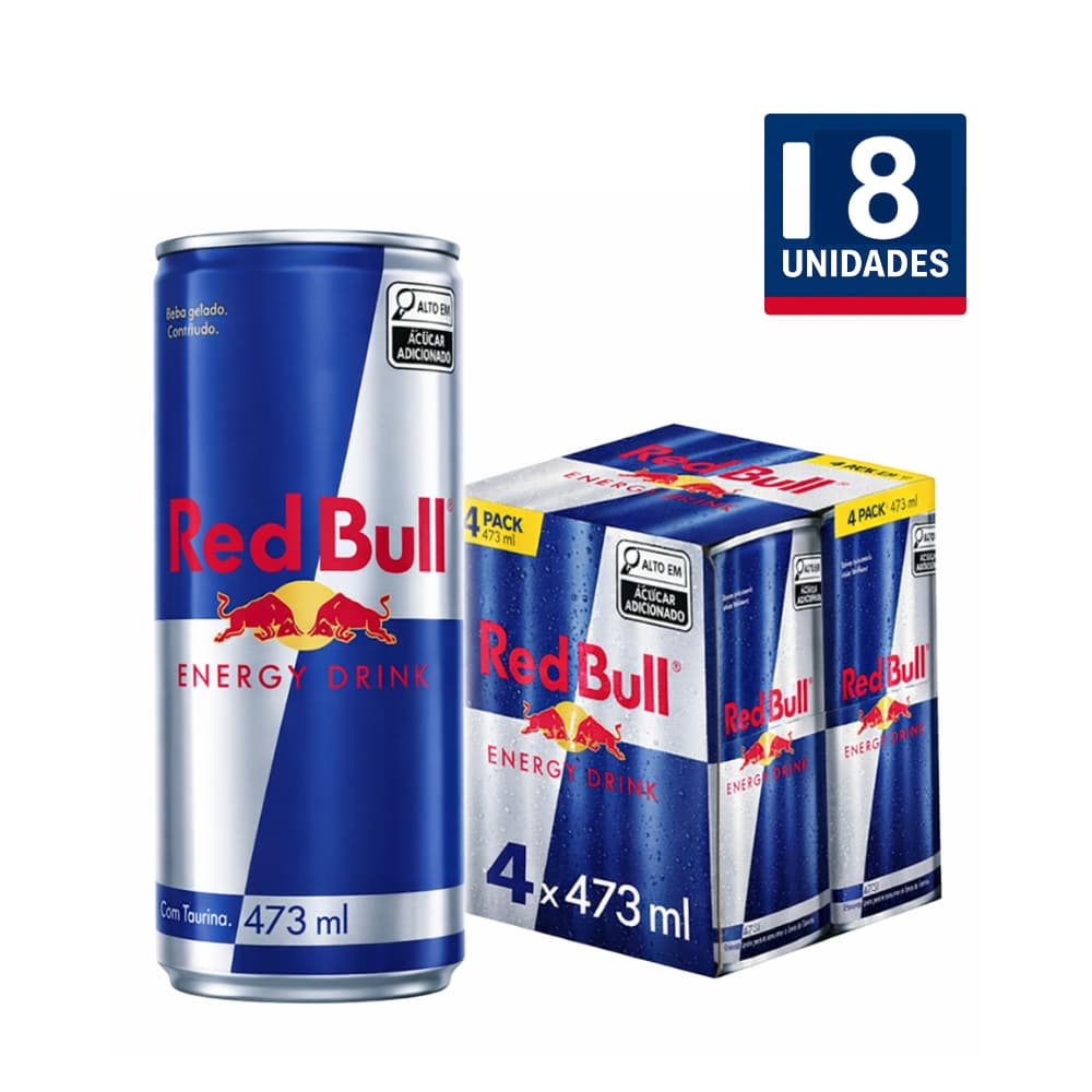 Kit com 8 Energético Red Bull Lata 473ml