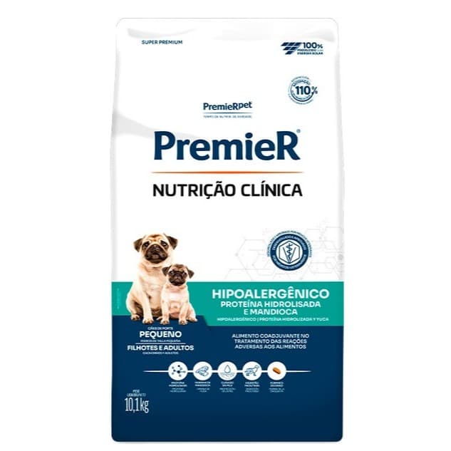 Ração Premier Nutrição Clínica Hipoalergênico Cães Adultos Pequeno Porte Mandioca 10,1kg
