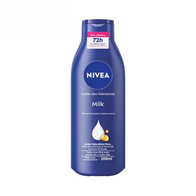 Loção Hidratante Nivea 200ml Milk Pele Seca e Extrasseca - Hidratante Corporal