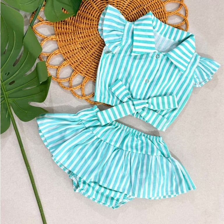 Conjunto Bebê Menina Algodão 0 a 12 Meses Roupa Para Bebê Feminina Verão Blogueirinha