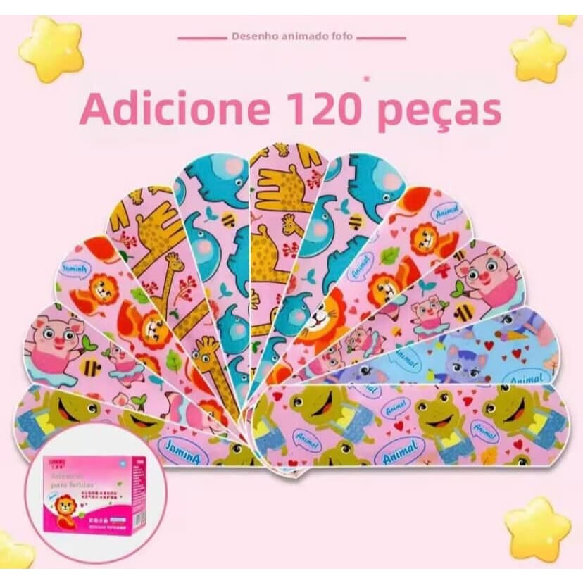 10/20/30/60PCS Caixa Curativo Fofinhos Band Aid Infantil Desenhos Animados  Animal Kit Emergência