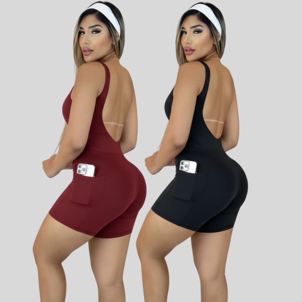 Kit 2 ou 1 macaquinhos fitness com bolso feminino dry fit de academia