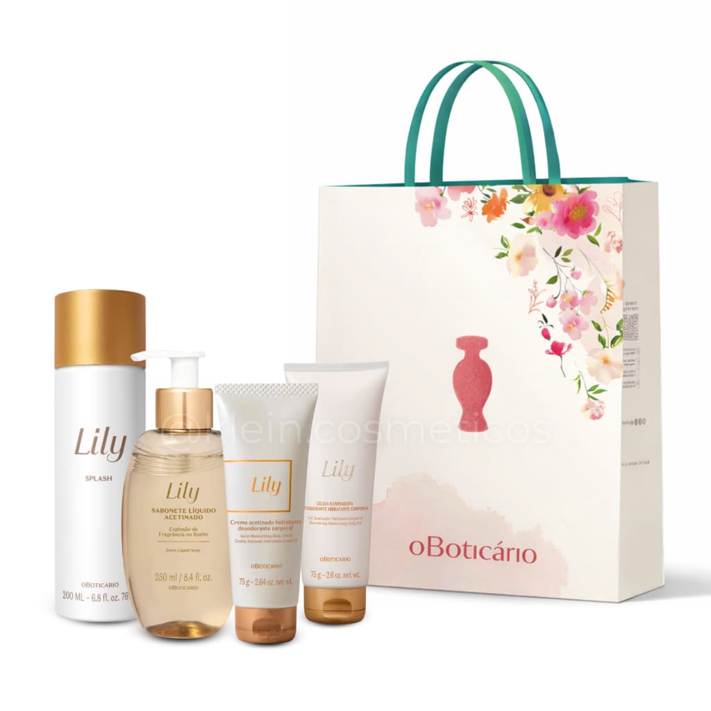 Combo Lily (Splash + Hidratante Acetinado + Geleia Iluminadora + Sabonete Líquido) - oBoticário