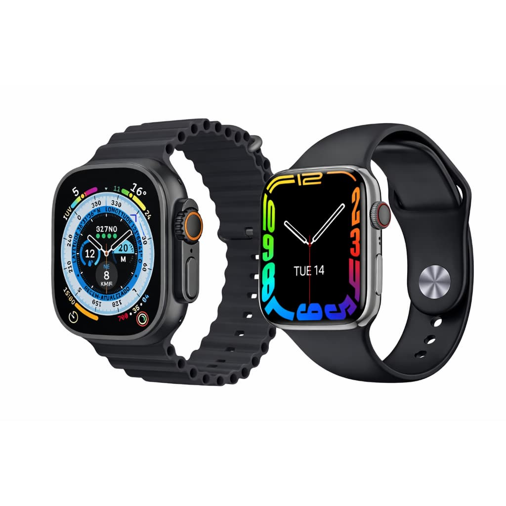 Smartwatch D100 Kit 2 Relógios 7 Pulseiras Fitness Esportivo Preto Milanês VariadosSmartwatch D100 Kit 2 Relógios 7 Puls