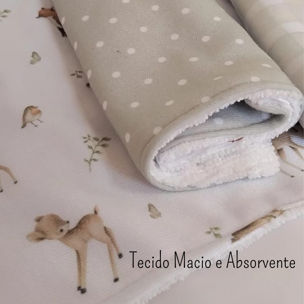 Kit 3 Paninho de Bebê em Malha com Saquinho Presenteável Casa Rosa Criativa para Enxoval e Maternidade