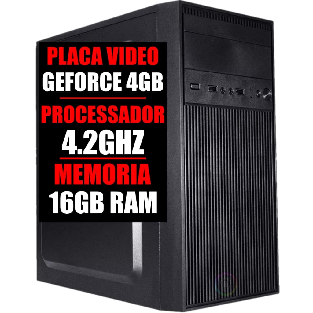PC COMPUTADOR SERVIDOR A10 4.2GHZ, PLACA VIDEO GEFORCE 4GB, 16GB RAM, SSD 480GB