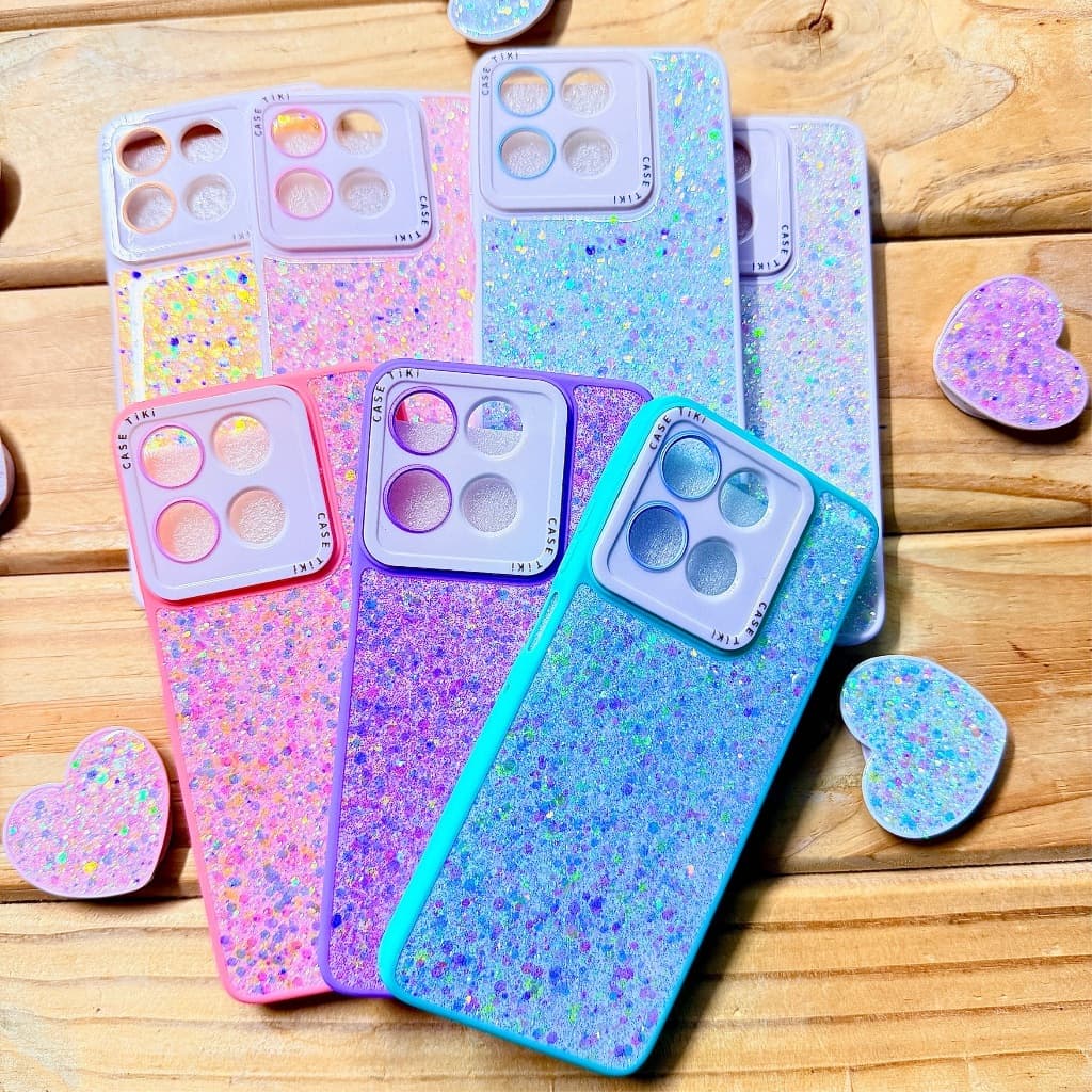 Capa capinha anti impacto com suporte de coração Glitter para motorola Moto G15 / Moto G35 /  Moto G75 - pop Glitter